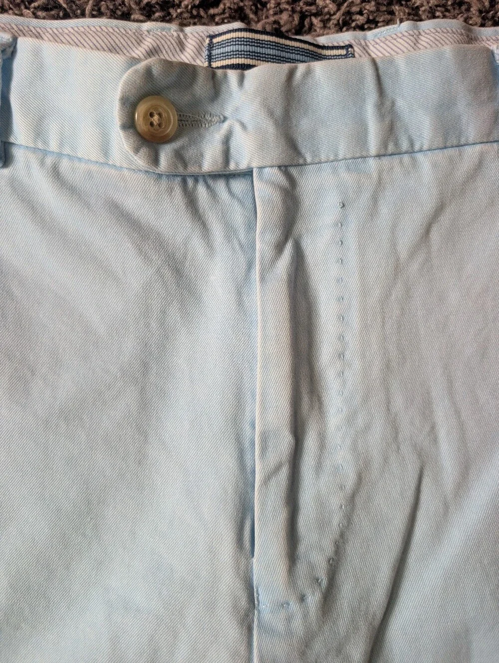 Peter Millar Light Blue Flat-Front Cotton Shorts
